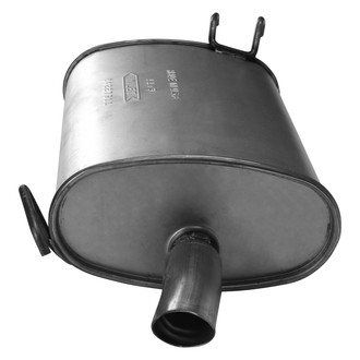 AP Exhaust® - Challenge Series Passenger Side Aluminized Steel Oval Exhaust Muffler with Inlet Neck and Spout