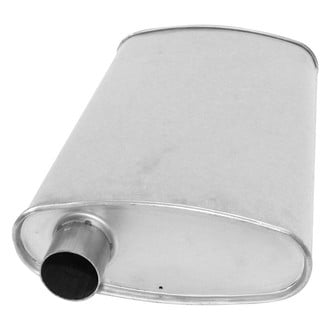 AP Exhaust® - Challenge Series Aluminized Steel Oval Exhaust Muffler with Inlet/Outlet Neck