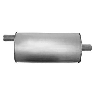 AP Exhaust® - Enforcer Series Aluminized Steel Oval Glass Pack Exhaust Muffler with Inlet and Outlet Neck
