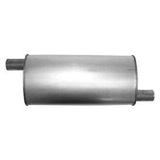 AP Exhaust® - Enforcer Series Aluminized Steel Driver Side Oval Glass Pack Exhaust Muffler with Inlet and Outlet Neck