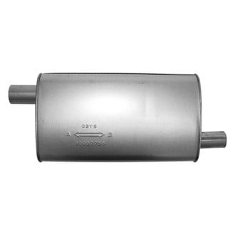 AP Exhaust® - Enforcer Series Aluminized Steel Oval Glass Pack Exhaust Muffler with Inlet and Outlet Neck