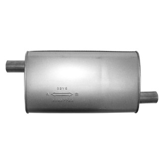 AP Exhaust® - Enforcer Series Aluminized Steel Driver Side Oval Glass Pack Exhaust Muffler with Inlet and Outlet Neck