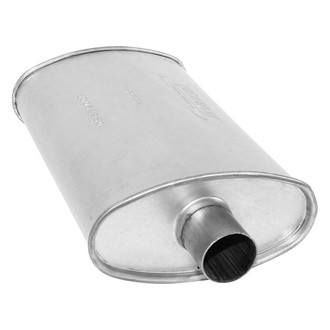 AP Exhaust® - Xlerator Performance Aluminized Steel Oval Exhaust Muffler with Inlet/Outlet Neck (2" Offset ID, 2" Center OD, 14" Length)