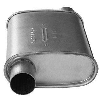 AP Exhaust® - MSL Maximum Aluminized Steel Oval Direct-Fit Exhaust Muffler with Inlet/Outlet Neck