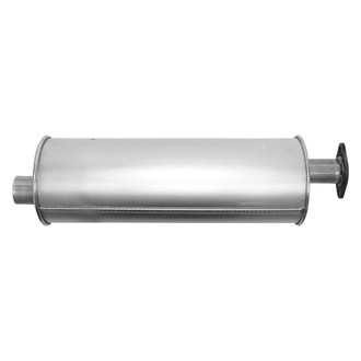 AP Exhaust® - MSL Maximum Aluminized Steel Round Direct Fit Exhaust Muffler with Flange and Inlet Neck