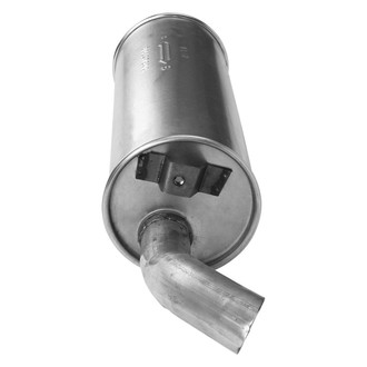 AP Exhaust® - MSL Maximum Aluminized Steel Round Direct-Fit Exhaust Muffler with Inlet Neck and Spout