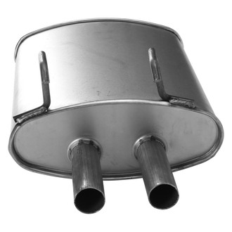 AP Exhaust® - MSL Maximum Rear Aluminized Steel Oval Direct Fit Exhaust Muffler with Inlet Neck and Spout