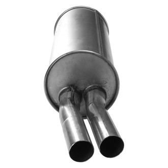 AP Exhaust® - MSL Maximum Round Direct Fit Exhaust Muffler with Inlet Neck and Spout