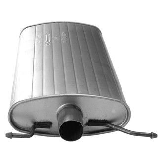 AP Exhaust® - MSL Maximum Driver Side Aluminized Steel Oval Direct Fit Exhaust Muffler with Inlet / Outlet Neck