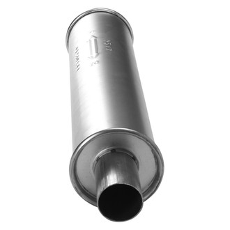AP Exhaust® - MSL Maximum Aluminized Steel Front Round Direct-Fit Exhaust Muffler with Inlet/Outlet Neck
