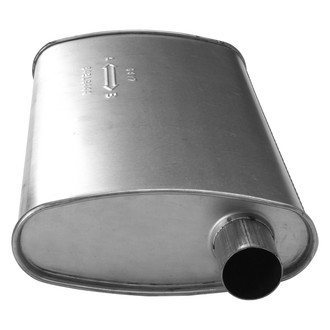 AP Exhaust® - MSL Maximum Aluminized Steel Oval Direct Fit Exhaust Muffler with Inlet / Outlet Neck