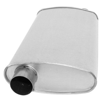 AP Exhaust® - MSL Maximum Front Aluminized Steel Oval Direct Fit Exhaust Muffler with Inlet / Outlet Neck