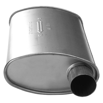 AP Exhaust® - MSL Maximum Aluminized Steel Oval Direct Fit Exhaust Muffler with Inlet / Outlet Neck