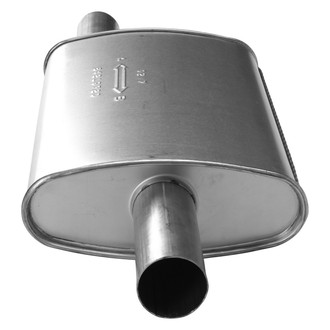 AP Exhaust® - MSL Maximum Aluminized Steel Oval Direct-Fit Exhaust Muffler with Inlet/Outlet Neck