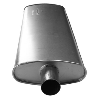 AP Exhaust® - MSL Maximum Aluminized Steel Oval Direct-Fit Exhaust Muffler with Inlet/Outlet Neck