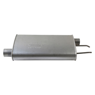 AP Exhaust® - MSL Maximum Aluminized Steel Front Passenger Side Oval Direct-Fit Exhaust Muffler with Inlet/Outlet Neck