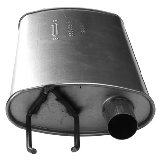 AP Exhaust® - MSL Maximum Aluminized Steel Front Driver Side Oval Direct-Fit Exhaust Muffler with Inlet/Outlet Neck