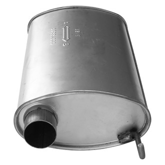 AP Exhaust® - MSL Maximum Rear Aluminized Steel Oval Direct Fit Exhaust Muffler with Inlet / Outlet Neck