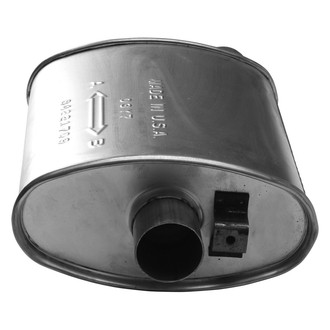 AP Exhaust® - MSL Maximum Aluminized Steel Driver Side Oval Direct-Fit Exhaust Muffler with Inlet/Outlet Neck
