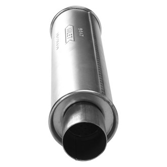 AP Exhaust® - MSL Maximum Aluminized Steel Rear Round Direct-Fit Exhaust Muffler with Inlet/Outlet Neck