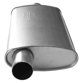 AP Exhaust® - MSL Maximum Aluminized Steel Oval Direct-Fit Exhaust Muffler with Inlet/Outlet Neck