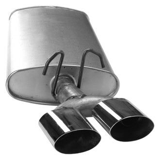 AP Exhaust® - MSL Maximum Aluminized Steel Driver Side Oval Direct-Fit Exhaust Muffler with Inlet Neck and SS Tips