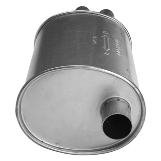 AP Exhaust® - MSL Maximum Aluminized Steel Passenger Side Oval Direct-Fit Exhaust Muffler with Inlet Neck and Spout