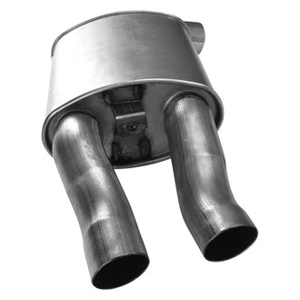 AP Exhaust® - MSL Maximum Aluminized Steel Driver Side Oval Direct-Fit Exhaust Muffler with Inlet Neck and Spout