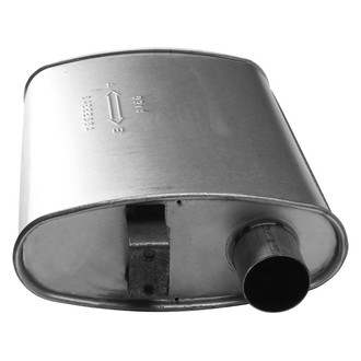 AP Exhaust® - MSL Maximum Aluminized Steel Oval Direct-Fit Exhaust Muffler with Inlet/Outlet Neck