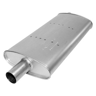 AP Exhaust® - MSL Maximum Aluminized Steel Oval Direct-Fit Exhaust Muffler with Inlet/Outlet Neck