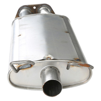 AP Exhaust® - MSL Maximum Aluminized Steel Oval Direct Fit Exhaust Muffler with Flange and Outlet Neck