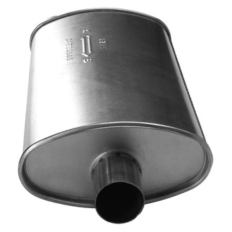 AP Exhaust® - MSL Maximum Aluminized Steel Rear Oval Direct-Fit Exhaust Muffler with Inlet/Outlet Neck