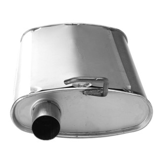 AP Exhaust® - MSL Maximum Aluminized Steel Oval Direct-Fit Exhaust Muffler with Inlet/Outlet Neck
