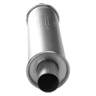 AP Exhaust® - MSL Maximum Aluminized Steel Rear Round Direct-Fit Exhaust Muffler with Inlet/Outlet Neck