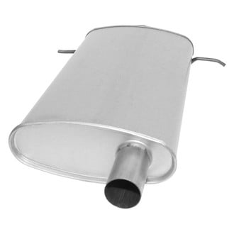 AP Exhaust® - MSL Maximum Driver Side Aluminized Steel Oval Direct Fit Exhaust Muffler with Flange and Inlet Neck
