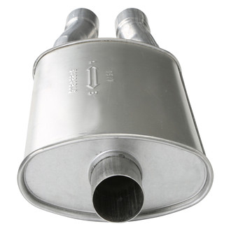 AP Exhaust® - MSL Maximum Aluminized Steel Oval Direct-Fit Exhaust Muffler with Inlet/Outlet Neck