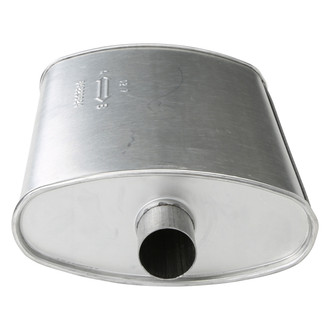AP Exhaust® - MSL Maximum Rear Oval Direct Fit Exhaust Muffler with Inlet / Outlet Neck