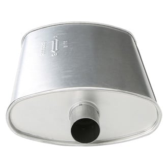 AP Exhaust® - MSL Maximum Passenger Side Oval Direct Fit Exhaust Muffler with Inlet / Outlet Neck