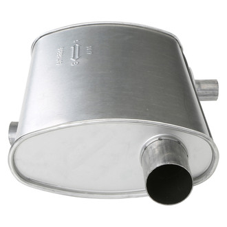 AP Exhaust® - MSL Maximum Center Aluminized Steel Oval Direct Fit Exhaust Muffler with Inlet / Outlet Neck