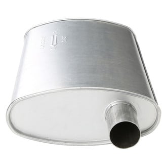 AP Exhaust® - MSL Maximum Center Aluminized Steel Oval Direct Fit Exhaust Muffler with Inlet / Outlet Neck