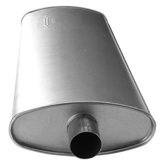 AP Exhaust® - MSL Maximum Aluminized Steel Oval Direct Fit Exhaust Muffler with Inlet / Outlet Neck