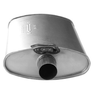 AP Exhaust® - MSL Maximum Rear Aluminized Steel Oval Direct Fit Exhaust Muffler with Inlet / Outlet Neck