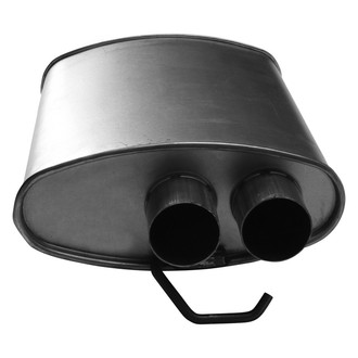 AP Exhaust® - MSL Maximum Rear Aluminized Steel Oval Direct Fit Exhaust Muffler with Inlet / Outlet Neck