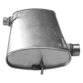 AP Exhaust® - MSL Maximum Aluminized Steel Oval Direct Fit Exhaust Muffler with Inlet / Outlet Neck