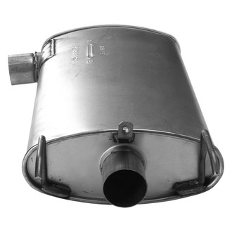 AP Exhaust® - MSL Maximum Aluminized Steel Oval Direct Fit Exhaust Muffler with Inlet / Outlet Neck