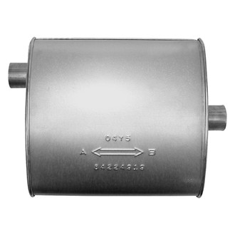AP Exhaust® - MSL Maximum Aluminized Steel Rear Oval Direct-Fit Exhaust Muffler with Inlet/Outlet Neck