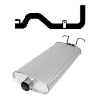 AP Exhaust® - Exhaust Muffler and Tailpipe Kit