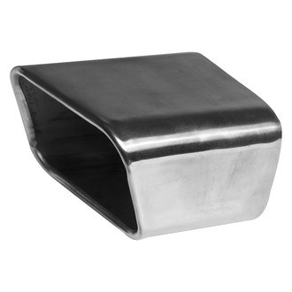 AP Exhaust® - Stainless Steel Passenger Side Rectangular Angle Cut Weld-On Polished Black Exhaust Tip