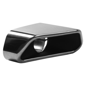 AP Exhaust® - Stainless Steel Driver Side Rectangular Angle Cut Clamp-On Polished Black Exhaust Tip