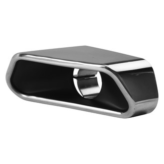 AP Exhaust® - Stainless Steel Passenger Side Rectangular Angle Cut Weld-On Polished Black Exhaust Tip